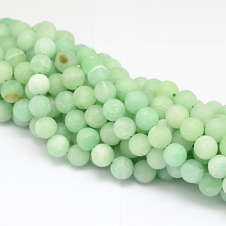 Synthetic Myanmar Jade(Glass) Bead Strands G-L448-14-4mm-1-1