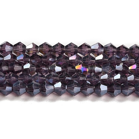 Transparent Electroplate Glass Beads Strands LS-EGLA-A039-T2mm-B04-1