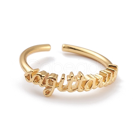 Constellation/Zodiac Sign Brass Cuff Rings RJEW-J074-05G-F-1