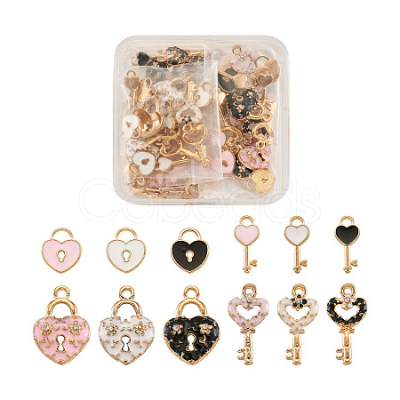 60Pcs 12 Style Alloy Enamel Pendants ENAM-PJ0001-05-1