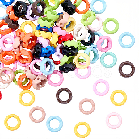 100Pcs Opaque Acrylic Bead Frame OACR-SC0002-96-1