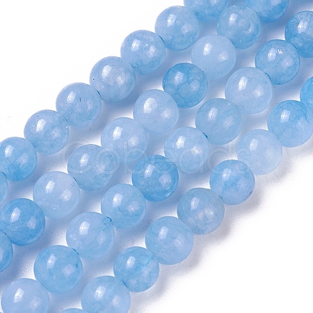 Natural White Jade Beads Strands G-I222-6mm-02-1