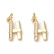 Rack Plating Eco-friendly Brass Micro Pave Clear Cubic Zirconia Charms, Long-Lasting Plated, Real 18K Gold Plated, Cadmium Free & Nickel Free & Lead Free, Letter.H, 14x8x2.5mm, Hole: 3.5mm