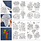 4 Sheets 11.6x8.2 Inch Stick and Stitch Embroidery Patterns, Non-woven Fabrics Water Soluble Embroidery Stabilizers, Flower, 297x210mmm