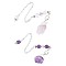 SUPERFINDINGS 2 Strands 2 Style Rough Natural Amethyst & Rose Quartz Dowsing Pendulums, with Alloy Findings, 8-1/8 inch(20.7cm), 1strand/style