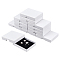 Rectangle Cardboard Paper Jewelry Set Boxes, Jewelry Case for Earrings Rings Necklaces Storage, White, 9x7x1.6cm