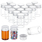 BENECREAT 20Pcs Glass Bead Containers, with Aluminum Cap, Silver, 5.1x3cm, Capacity: 20ml(0.68fl. oz)