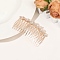 Alloy Hair Combs, with Imitation Plastic Pearl and Rhinestone, Light Gold, 80~120x40~50mm