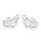 Alloy Pendant Rhinestone Settings, Cadmium Free & Lead Free, Double Heart, Platinum, Fit for 1.2mm Rhinestone, 14.5x22x2.5mm, Hole: 1.8mm