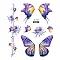 Body Art Tattoos, Temporary Tattoos Paper Stickers, Butterfly, Medium Purple, 12x10.5cm