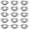 SUNNYCLUE Tibetan Style Alloy Bead Frame, Eye, Antique Silver, 12x21x3mm, Hole: 1.6mm, 5mm inner diameter, 50pcs/box