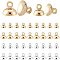 PandaHall 40pcs 4 Style Elite Rack Plating Brass Bead Cap Pendant Bails, for Globe Glass Bubble Cover Pendants, Long-Lasting Plated, Mixed Color, 5x6mm, Hole: 1.5mm, 40pcs/set