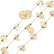 Ion Plating(IP) 316 Surgical Stainless Steel Paperclip Chains, with Natural Citrine Nuggets Beads, Soldered, Real 18K Gold Plated, with Spool, 2.5x1x0.5mm