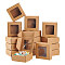 Square Foldable Creative Kraft Paper Box, Gift Box with Visible PVC Window, Tan, 7.5x7.5x3cm