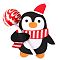 Christmas Theme Penguin Shape Paper Candy Lollipops Cards, for Baby Shower and Birthday Party Decoration, Black, 8x6.2x0.04cm, about 50pcs/bag