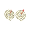 Rack Plating Golden Alloy with ABS Pearl Stud Earring Findings EJEW-B036-03G-17-1