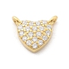 925 Sterling Silver Micro Pave Clear Cubic Zirconia Heart Charms STER-A034-01G-1