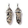 Natural Dalmatian Jasper Pointed Pendants G-K329-49P-2