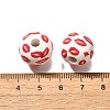 Valentine's Day Element Printed Wood Beads WOOD-R002-01-37-3