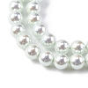 UV Plating Pearlized Glass Pearl Beads Strands GLAA-F128-01A-T13-3