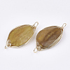 Natural Agate Wire Wrapped Links connectors G-S344-104I-2