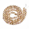 Electroplate Transparent Glass Beads Strands EGLA-T019-06-3