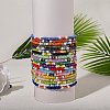 Candy Color Glass Seed Beads Stretch Anklets Set for Girl Women AJEW-SW00003-5