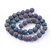 Electroplated Natural Lava Rock Bead Strands X-G-E432-10mm-08-2