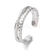 Non-Tarnish 304 Stainless Steel Double Line Open Cuff Rings RJEW-D006-06P-1