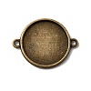 Flat Round Two-Sided Alloy Cabochon Connector Settings X-PALLOY-N0087-05AB-NF-1