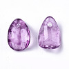 Transparent Spray Painted Glass Charms GLAA-T016-36-A02-2