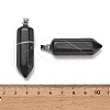 Natural Black Banded Agate Pendants GG-CBAA0EE-02P-15-2