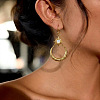 304 Stainless Steel Opalite Dangle Earrings for Women QI1962-2