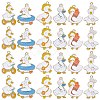 24Pcs 6 Styles Light Gold Tone Alloy Enamel Pendants ENAM-SC0004-60-1