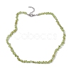 Natural Peridot Chip Beaded Necklace NJEW-JN04615-16-4