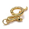 Brass Micro Pave Clear Cubic Zirconia Pendants X-KK-B028-08G-3