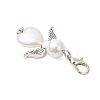 Heart Angel Glass Pearl & ABS Plastic Imitation Pearl Pendant Decorations HJEW-JM03565-02-4