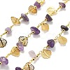 Amethyst & Glass Link Chains CHC-K014-15G-04-1