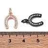 CZ Brass Micro Pave Cubic Zirconia Horse Shoe Charms ZIRC-L018-13-3