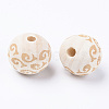 Unfinished Natural Wood European Beads WOOD-S057-011B-2