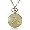 Flat Round Alloy Quartz Pocket Watches WACH-N039-07AB-2