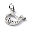 Brass Micro Pave Cubic Zirconia Charms ZIRC-F131-13P-2