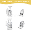80Pcs 2 Size 201 Stainless Steel Cord Ends STAS-DC0010-93-2
