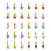 30Pcs 10 Colors Natural Cowrie Shell Pendants PALLOY-GO00047-1