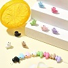 16Pcs 8 Colors Baking Paint Zinc Alloy Beads FIND-CJ0004-72-6