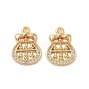 Brass Micro Pave Clear Cubic Zirconia Charms KK-B160-03G-1