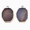 Natural Grey Agate Pendants G-S359-273-2