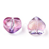 Transparent Spray Painted Glass Beads GLAA-R211-02-B04-2