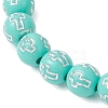 Acrylic Round with Cross Beads Stretch Bracelets BJEW-JB11941-5