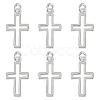 6Pcs Hollow 925 Sterling Silver Cross Charms STER-DR0001-32-1
